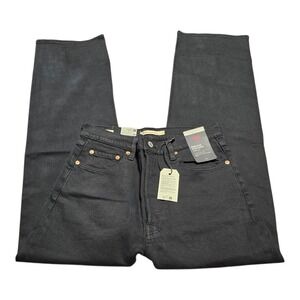 Levi's Premium Wedgie Straight Denim BLACK Jeans Women's SIZE 25 - READ FLAWS